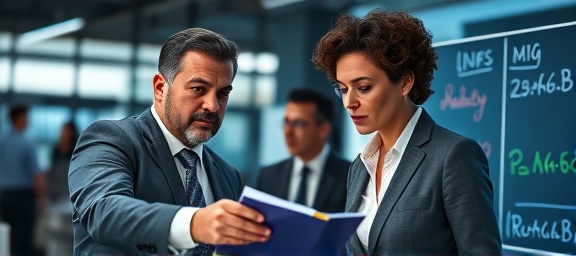 dynamic marketing strategy, determined expression, orchestrating plans, photorealistic, a corporate office environment, highly detailed, colleagues collaborating over interactive boards, strong visual depth, neutral colors, direct spot lighting, shot with a 70mm lens.